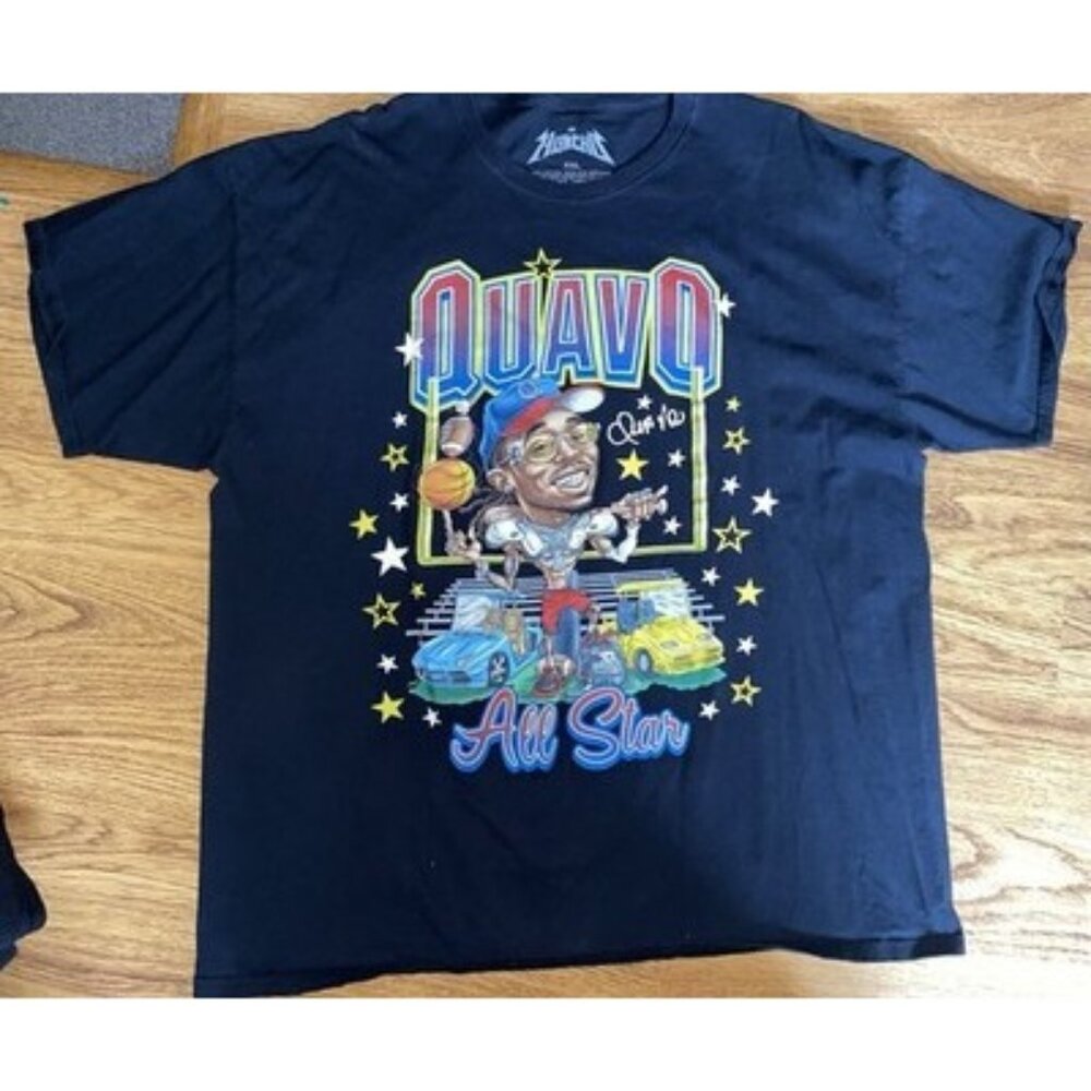 Migos Quavo Huncho All Star Graphic T-Shirt Black Rap Hip Hop Men's Size XXL